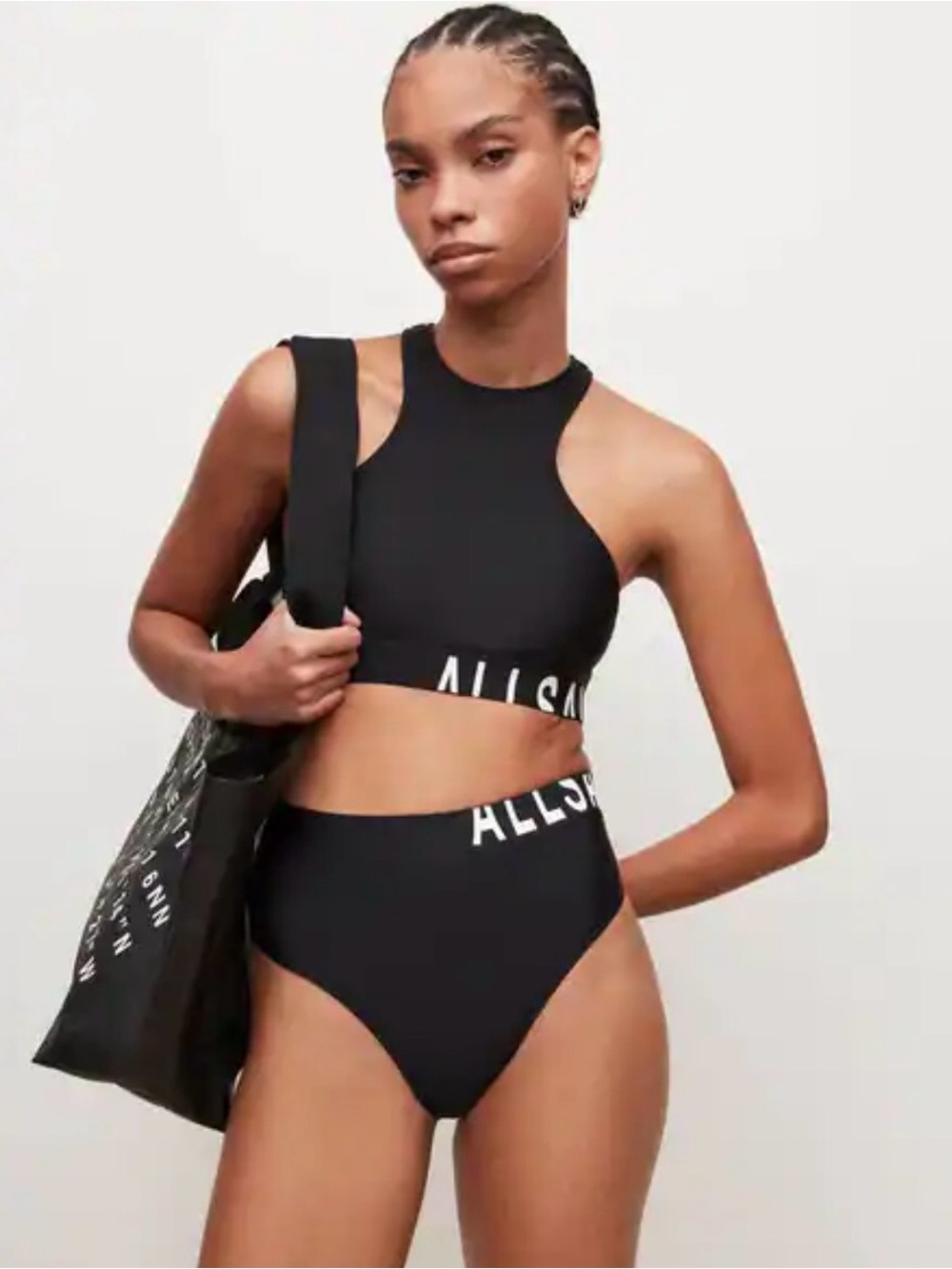 All saints Dara racer Black High-Neck, high waist two piece bikini. Women’s med